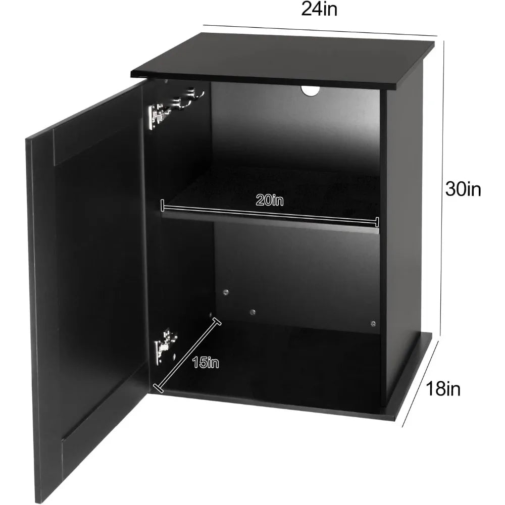 Reptile Terrarium Stand Wooden Terrarium Cabinet with Storage and Adjustable Shelf, Reptile Tank Stand for 24”Wx18”D Te
