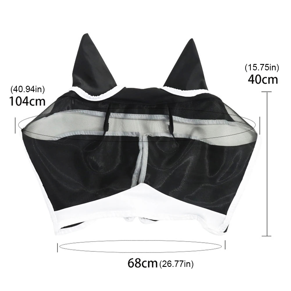 Breathable Horse Summer Eye Shield Elastic Mesh Horse Face Shields Comfortable Fly Mask for Horses for Small Medium Large Horses