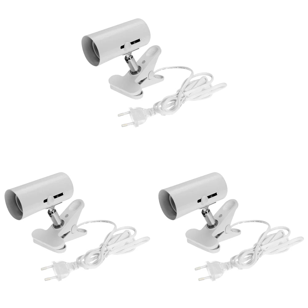 3-1PC E27 Heating Reptile Lamp Holder UVA UVB Clip-on Bulb Cover for Pet Light Tortoise Ceramic Lamp Holder with Switch Clip