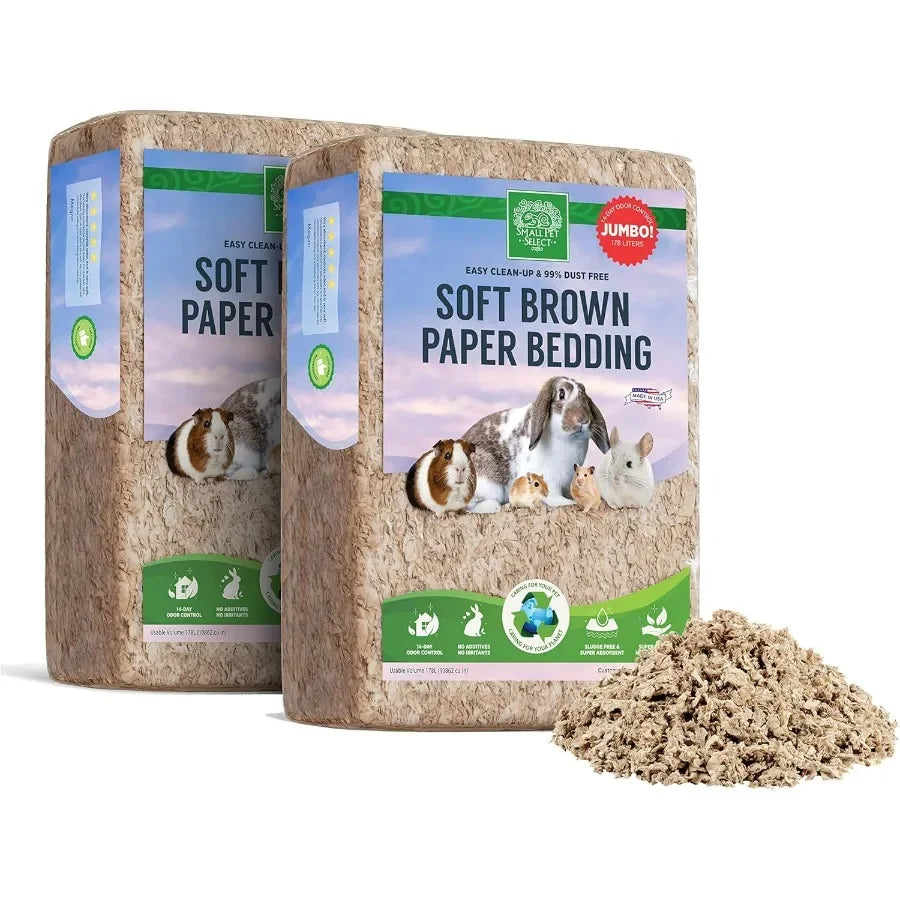Brown Natural Paper Bedding Soft Animal Bedding with Odor Control for Small Pets Including Guinea Pigs Rabbits Hamsters and Bun