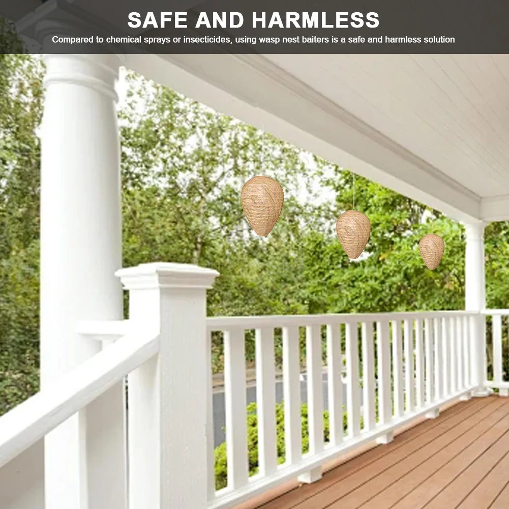 Hornet Fake Wasp Nest Waterproof Repellent Hornets Safe Fake Trap Safe Garden Repellent Trap for Patio Outdoor