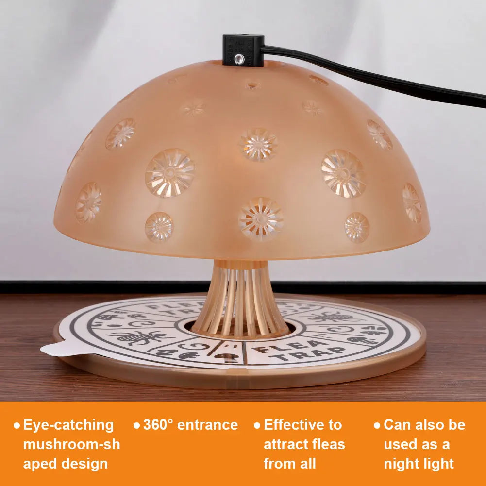 Wireless Flea Trap Set 2Pcs with Cable Insect Killer 360 Degree Light Attraction Plug In Pest Trap for Home and Bedroom