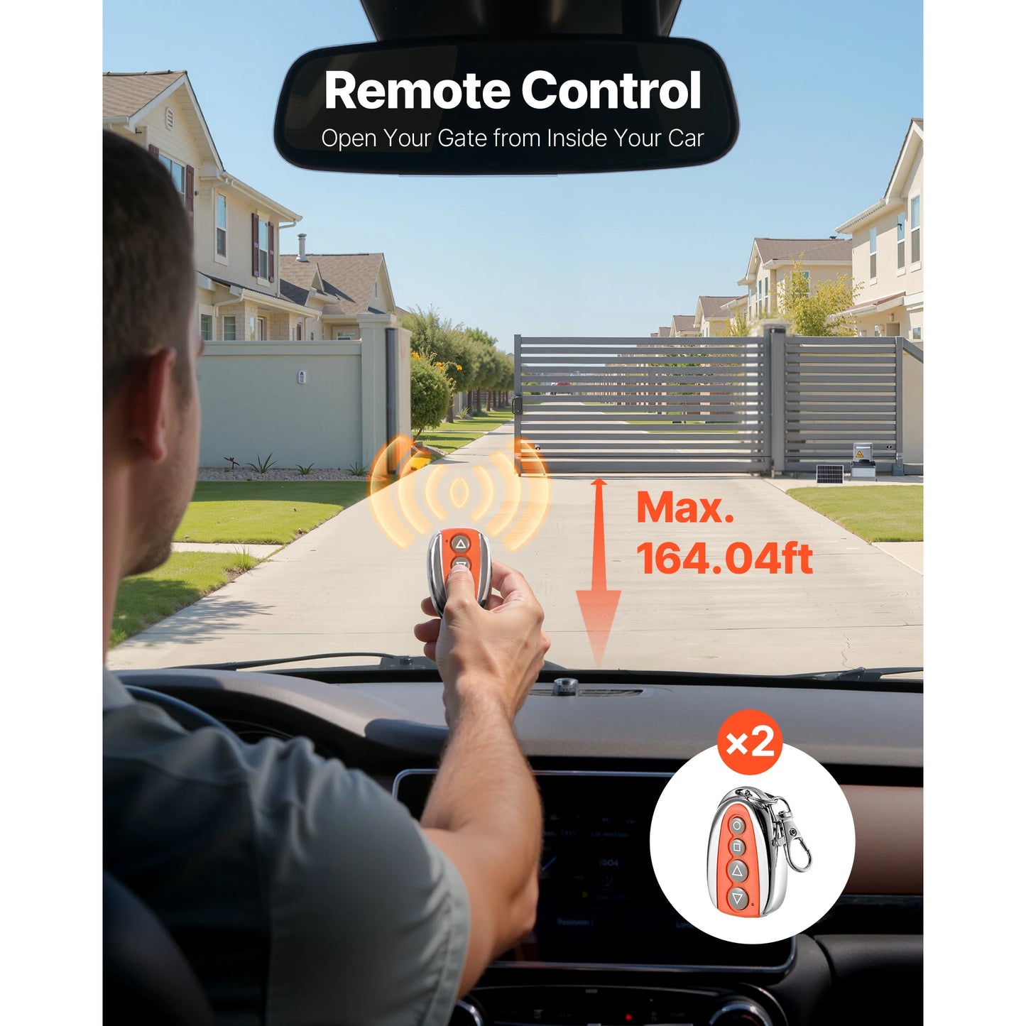 SucceBuy Solar Gate Opener Gate Opener Chain Drive Sliding Fence Door Motor with Infrared Sensor Driveway Gates Opening System