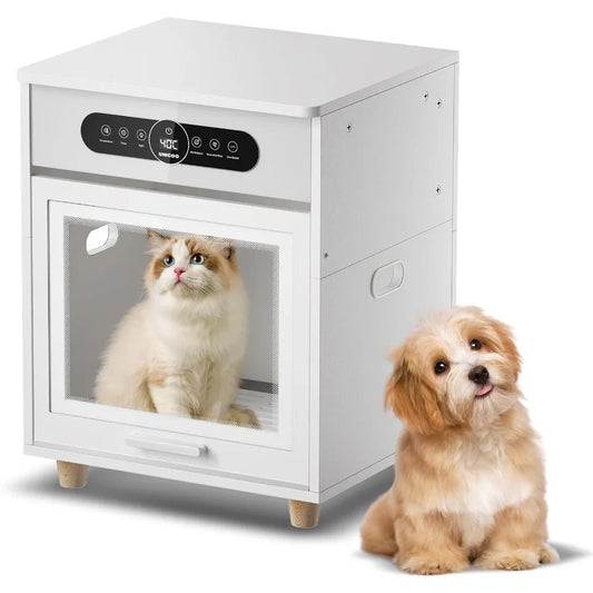 3in1 Automatic Pet Drying Box with Grooming Dryer Multifunction Ozone Sterilizer Pet House Night Stand End Table Ultra Quiet 36