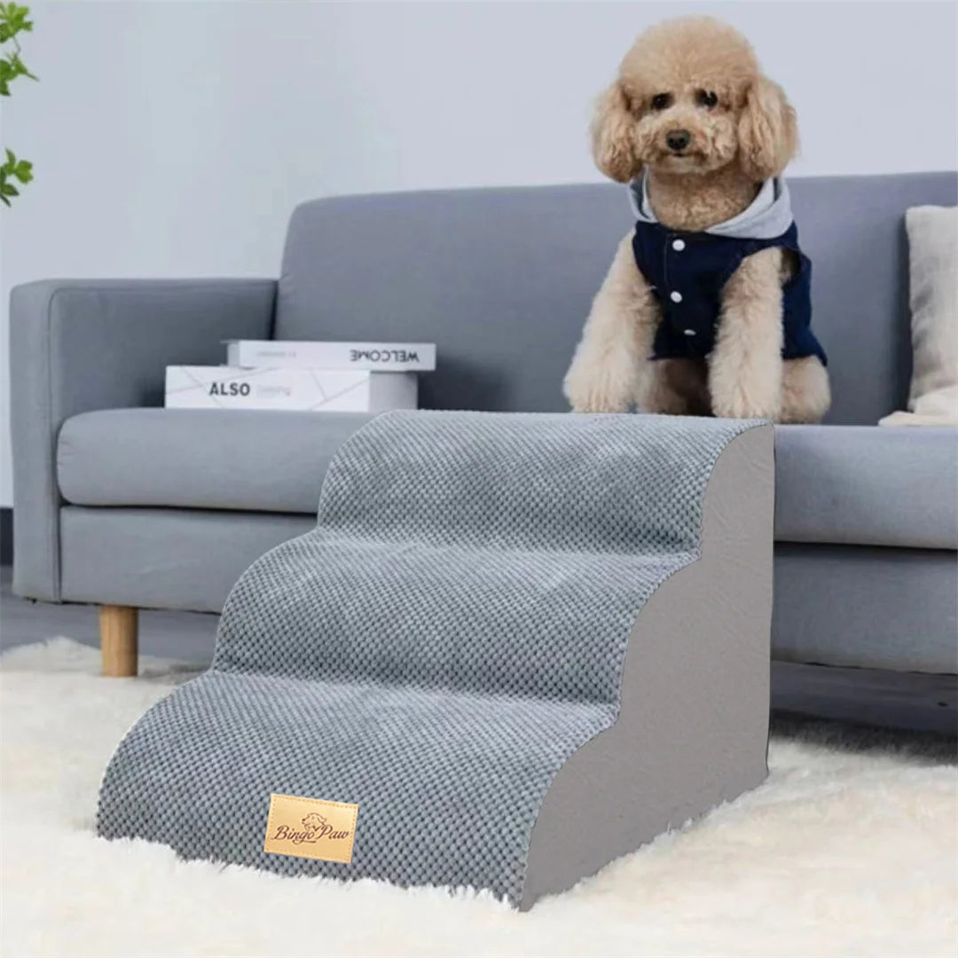 Pet Dog Stairs for High Beds and Sofa Couch High-Density Sponge Foam Dog Steps with Washable Cover for Puppies