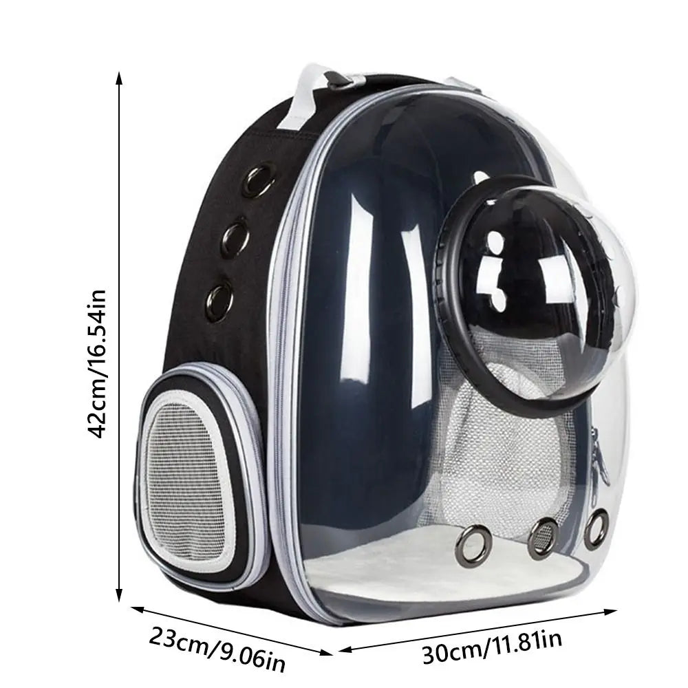 Portable Transparent Pet Cat Carrier Clear Dome Space Capsule Pet Carrying Bag Breathable Cat Backpack Vet Visit