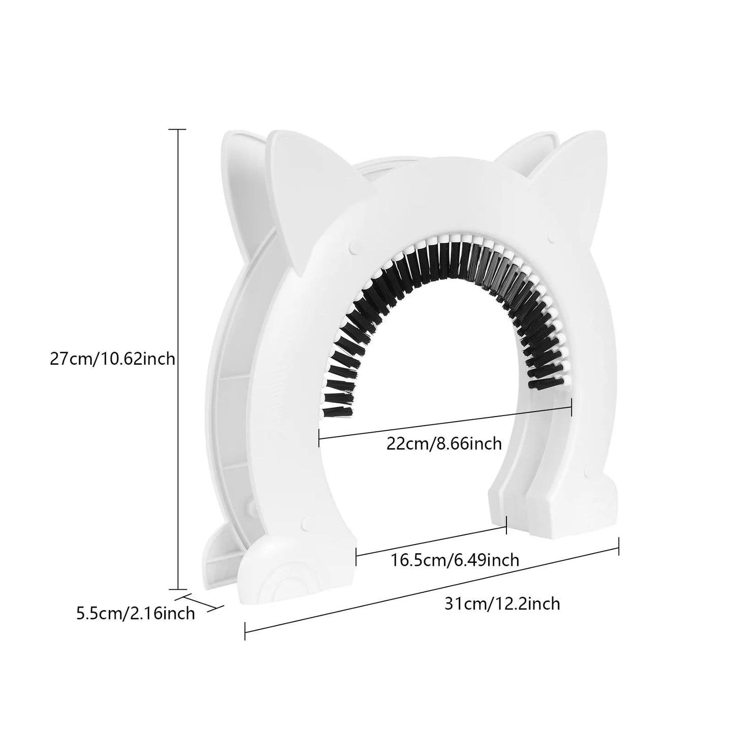 Cat Door, Pet Window, Acrylic Dome, White Brushed Flap for Large Cats, Easy Install Pet Passage, Home Interior Door