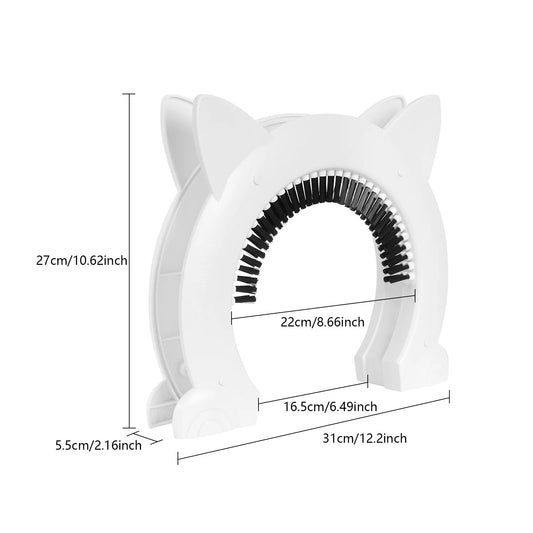 Cat Door, Pet Window, Acrylic Dome, White Brushed Flap for Large Cats, Easy Install Pet Passage, Home Interior Door